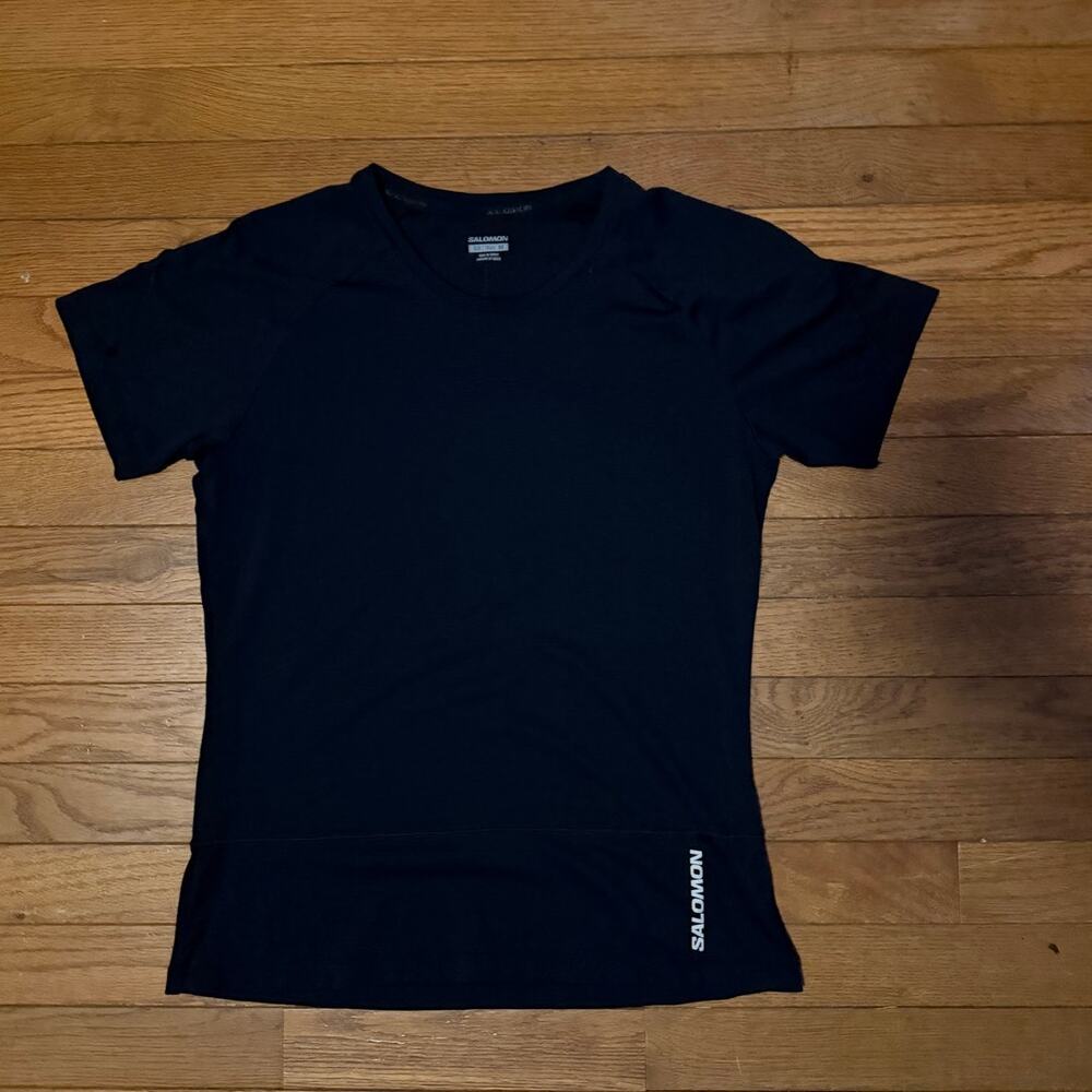 Saloman Womens Black Tee shirt Medium Short Sleeve - Picture 2 of 8